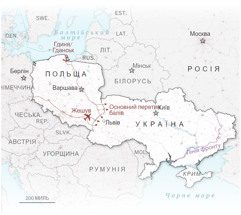 Логістика постання в Україну.